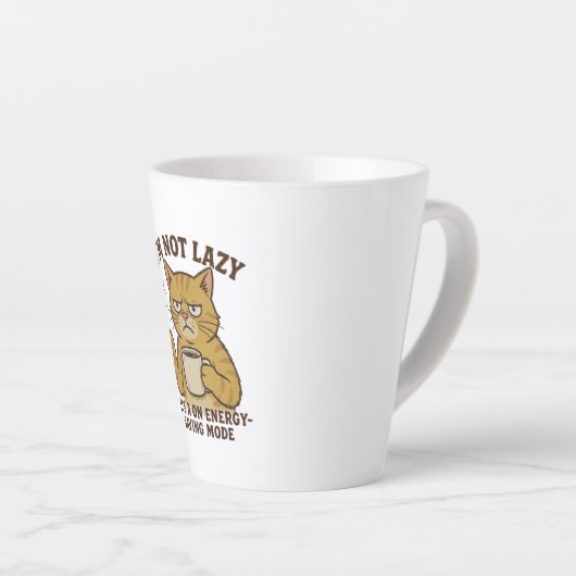 Energy-Saving Mode Cat Latte Mug (Angle droit)