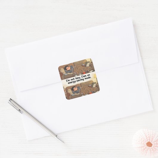 Energy-Saving Mode” Sticker – Cozy Webcomic Vibes (Enveloppe)
