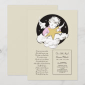 Enfant Angel rose fête de la Faire-part de vie (Devant / Derrière)