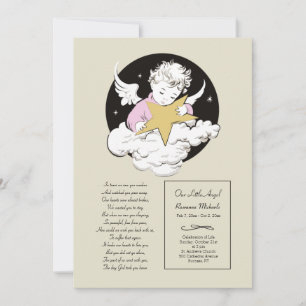 Enfant Angel rose fête de la Faire-part de vie