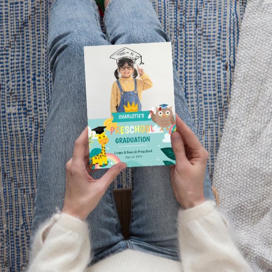 Enfant animal Faire-part de la photo de l'école ma