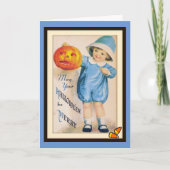 Enfant avec carte de citrouille de Halloween (Devant)