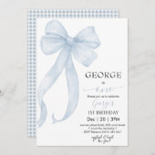 Enfant bleu arc anniversaire Invitation (Devant / Derrière)