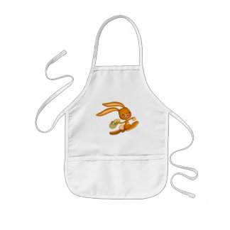 Enfant Bunny Pâques sur le tablier de cuisine de dessin a