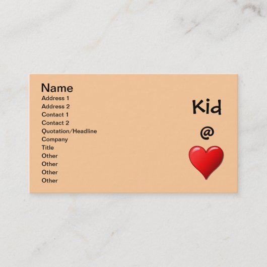 Enfant @ Carte de visite cardiaque (Devant)