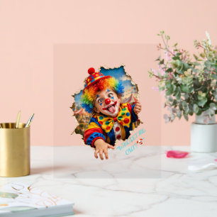 Enfant Clown Drôle Qui Se Libère