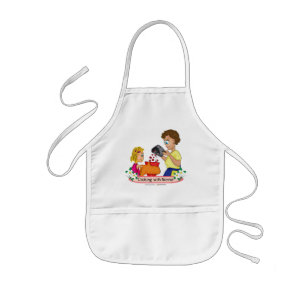 Enfant Cuisson avec le tablier de Nonnie
