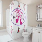 enfant danse blanc rose pur douche rideau filles (En situation)