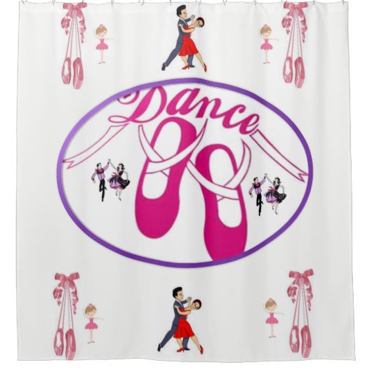 enfant danse blanc rose pur douche rideau filles (Devant)