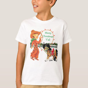 Enfant de cowboy avec le T-shirt de corde et de