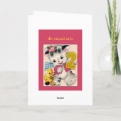 Enfant de deux ans Carte d'anniversaire chat et ca (Dos)