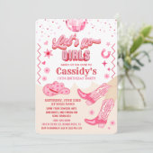 Enfant Disco Cowgirl Anniversaire Fête Invitation (Debout devant)