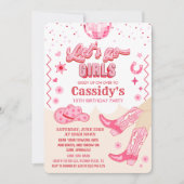 Enfant Disco Cowgirl Anniversaire Fête Invitation (Devant)