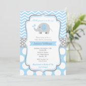 Enfant Eléphant Douche bébé Invitations (Debout devant)