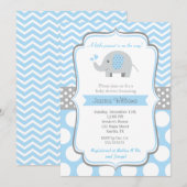 Enfant Eléphant Douche bébé Invitations (Devant / Derrière)