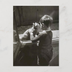 Enfant et son chat - Willy Ronis Briefkaart