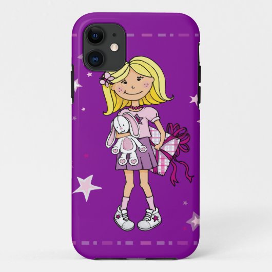 Enfant fille bouddins rose violet coque iphone (Dos)