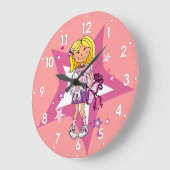 enfant filles cadeau boudins salle rose horloge mu (Angle)