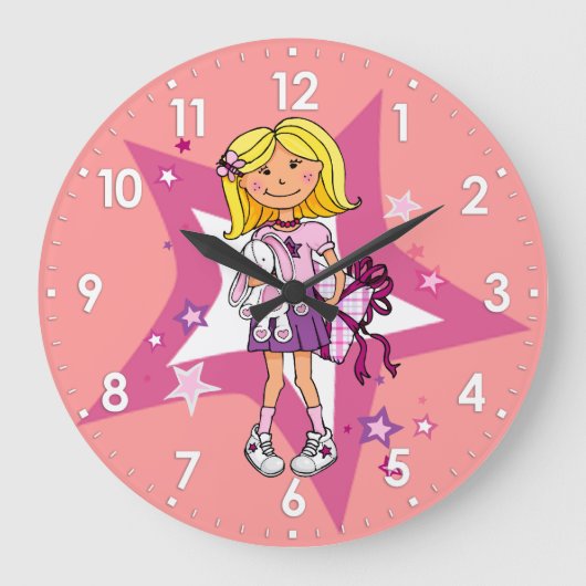 enfant filles cadeau boudins salle rose horloge mu (Recto)