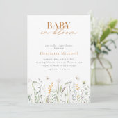 Enfant Floral En Fleur Baby shower Invitation (Debout devant)