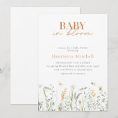 Enfant Floral En Fleur Baby shower Invitation (Devant / Derrière)