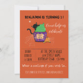 Enfant Halloween Anniversaire Orange Invitation (Devant)
