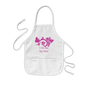 Enfant Je suis le tablier de rose de grande soeur