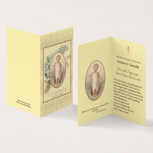 Enfant Jésus Floral Funérailles Memorial Cartes sa (Intérieur et extérieur)