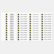 Joli Miel Abeille Blanche Étiquettes de blanchisse