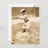 enfant jouer à la carte postale de baseball (Devant / Derrière)