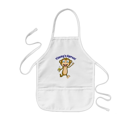 Enfant Joyeux tablier d'enfants singes (Devant)