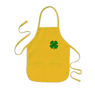 Enfant Lucky 4 Leaf Irish Clover kids jaune tablier chef