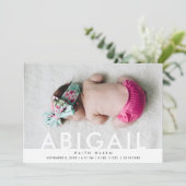 Enfant moderne fille Nom photo Faire-part de naiss (Debout devant)