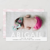 Enfant moderne fille Nom photo Faire-part de naiss (Devant / Derrière)