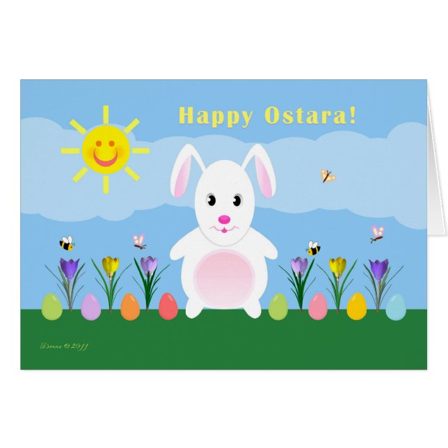 Enfant - Ostara heureux - lapin dans le jardin (Devant horizontal)