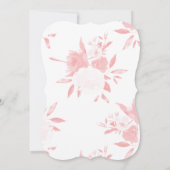 Enfant rose fille douche Invitation Floral Aquarel (Dos)