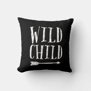Enfant sauvage noir et blanc coussin