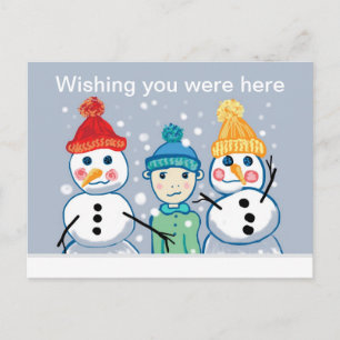 Enfant, Snowmen et haricots Carte postale