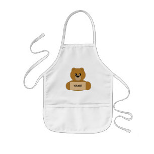 Enfant Tablier Brown personnalisé d'ours de nounours de