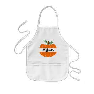 Enfant Tablier citrouille monogrammé