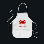 Enfant Tablier de crabe rouge pour enfants | Personnalisa<br><div class="desc">Tablier de crabe rouge pour enfants | Personnalisable avec nom. Idée cadeau sympathique pour le chef junior de fruits de mer. Utilisez-le pour la cuisine ou griller des crustacés à la maison ou au restaurant. Tabliers barbecue cool pour enfants. Grande et petite taille.</div>