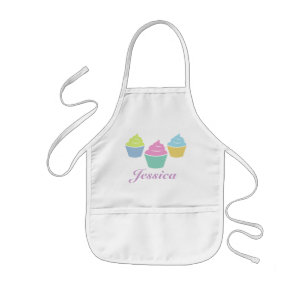 Enfant tablier de cuisson pour enfants avec nom et cupcak