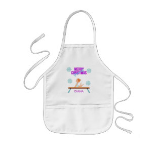 Enfant Tablier de gymnaste de Noël personnalisé.
