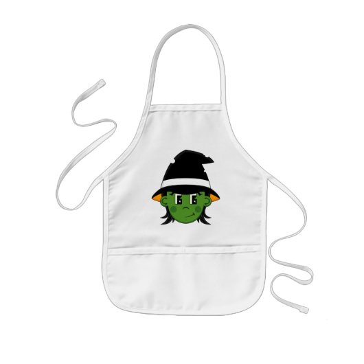 Enfant Tablier mignon de Halloween de sorcière (Devant)