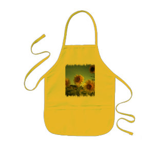 Enfant Tablier organique de jaune de tournesol de jardin