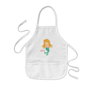 Enfant Tablier Personnalisé Fille Sirène Mignonne
