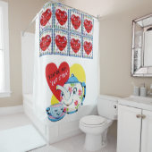 enfant tasse thé valentines douche rideau (En situation)