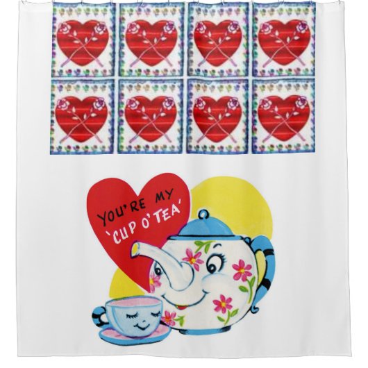 enfant tasse thé valentines douche rideau (Devant)