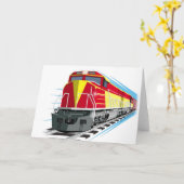 enfant train carte d'anniversaire (Fleur jaune)