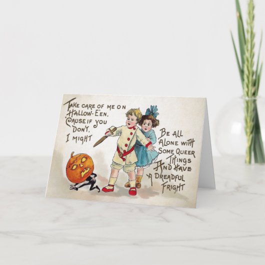 Enfant vintage Avec Carte Halloween Couteau (Devant)